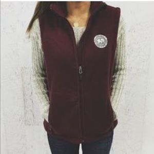 | Ivory Ella | burgundy fleece vest. Size M.